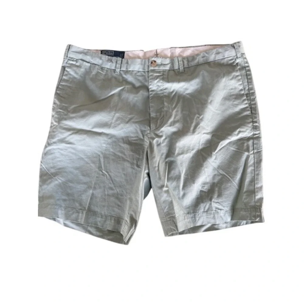 Polo Ralph Lauren Mens Sage Green Cotton Chino Shorts Size 38 Flat Front Classic